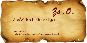 Zsákai Orsolya névjegykártya