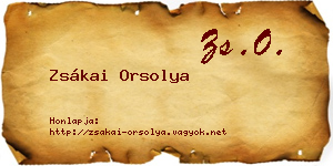 Zsákai Orsolya névjegykártya